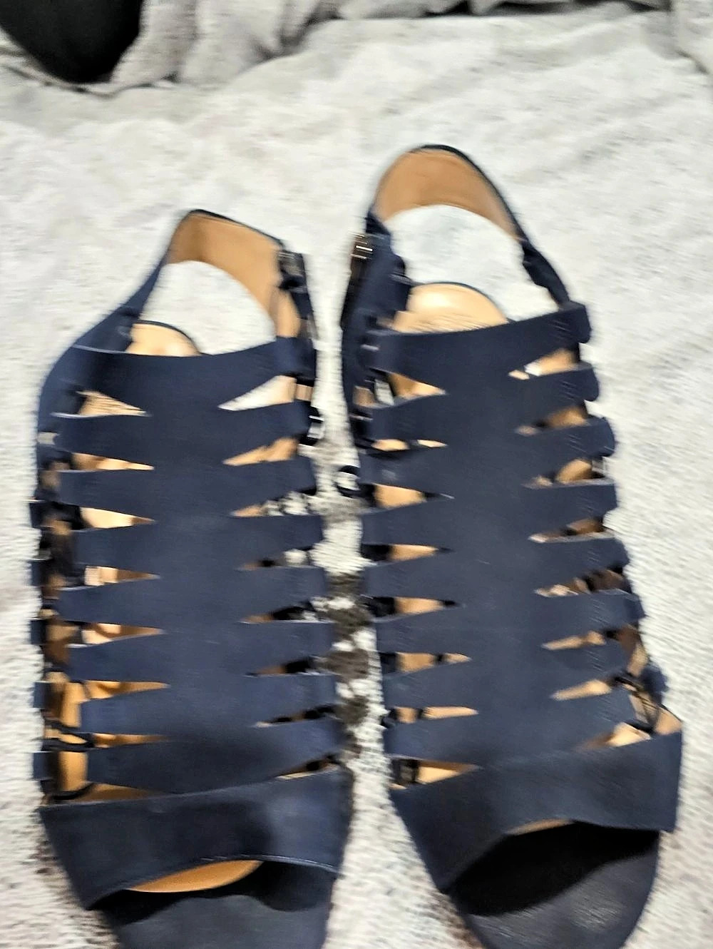 Vince Camuto Navy Cage Heels Like New Used Condition